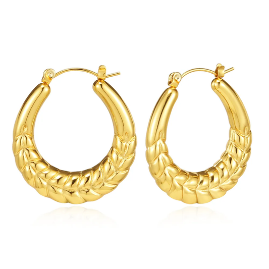 Wheat Braid Hoop Earrings
