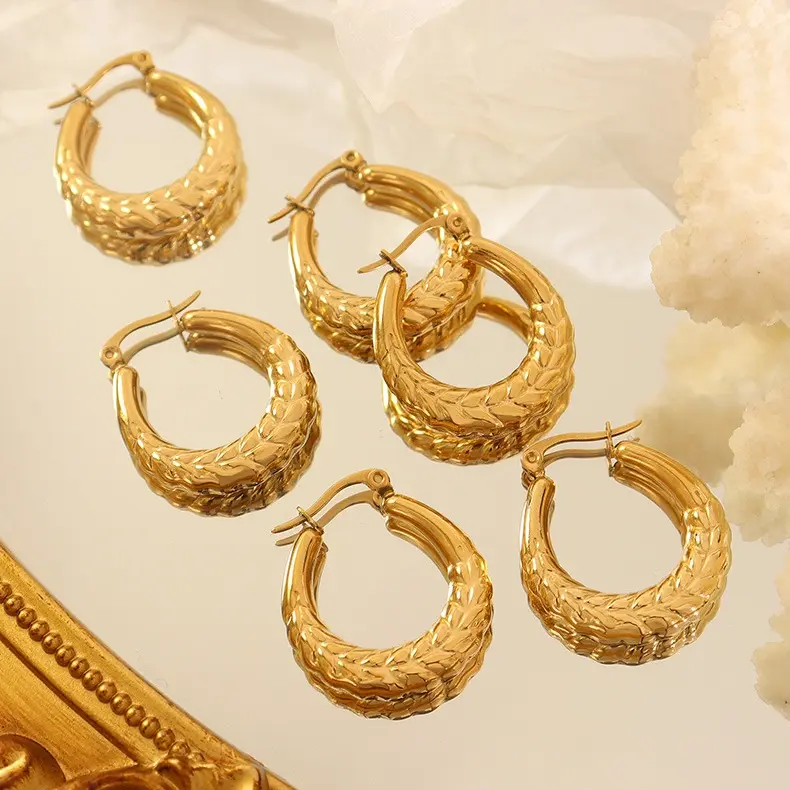 Wheat Braid Hoop Earrings