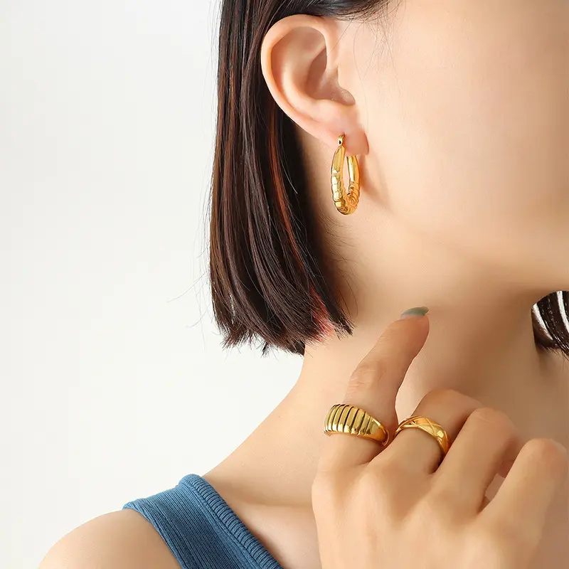 Wheat Braid Hoop Earrings