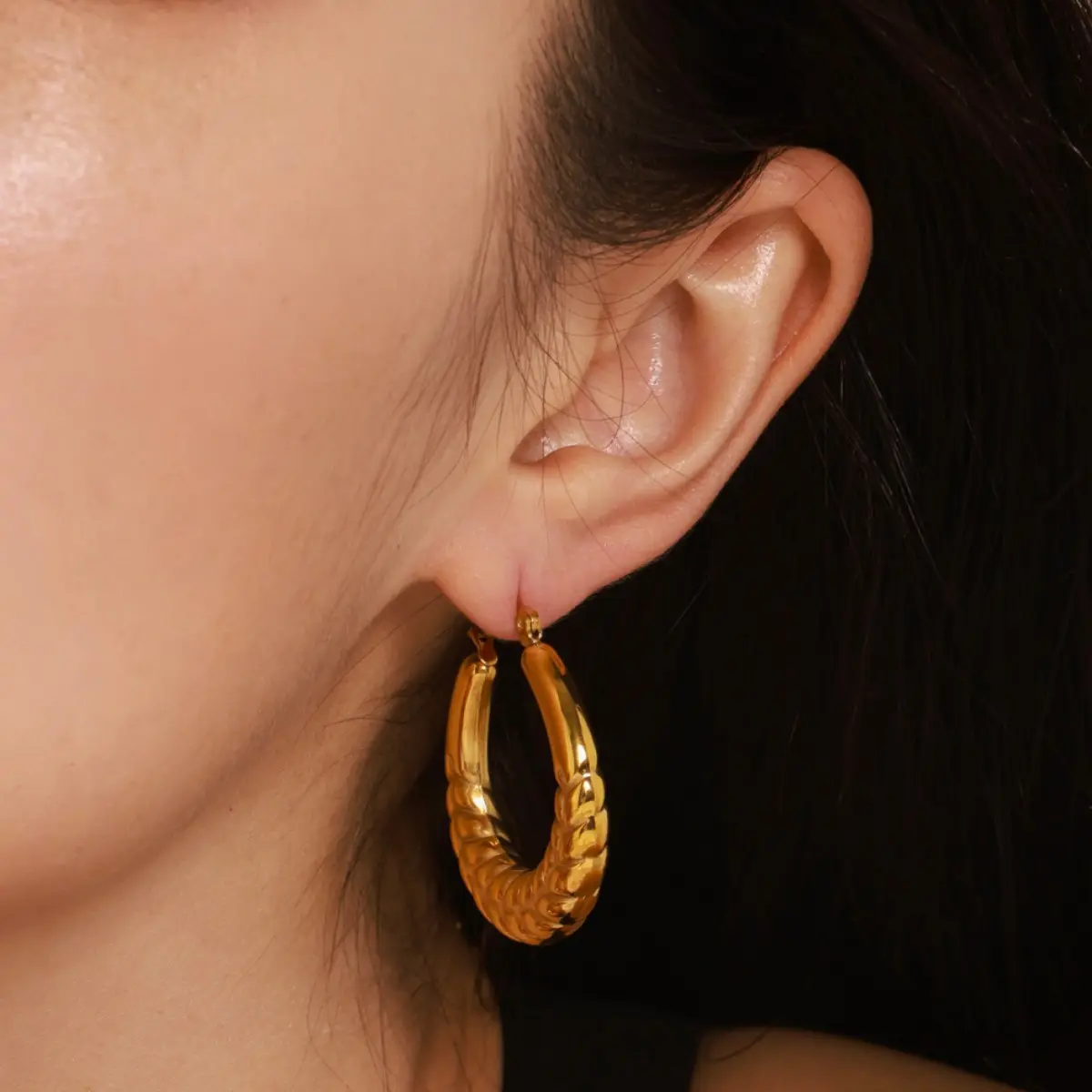 Wheat Braid Hoop Earrings