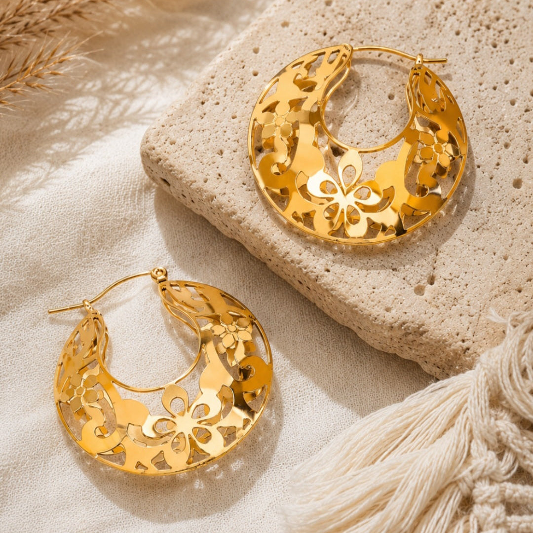 Bohème Floral Hoop Earrings