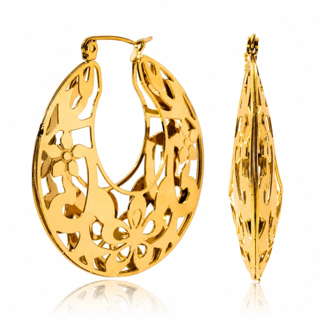 Bohème Floral Hoop Earrings