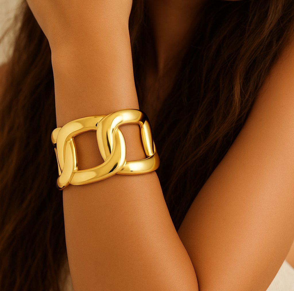 Chunky Cuban Gold Bangle Cuff