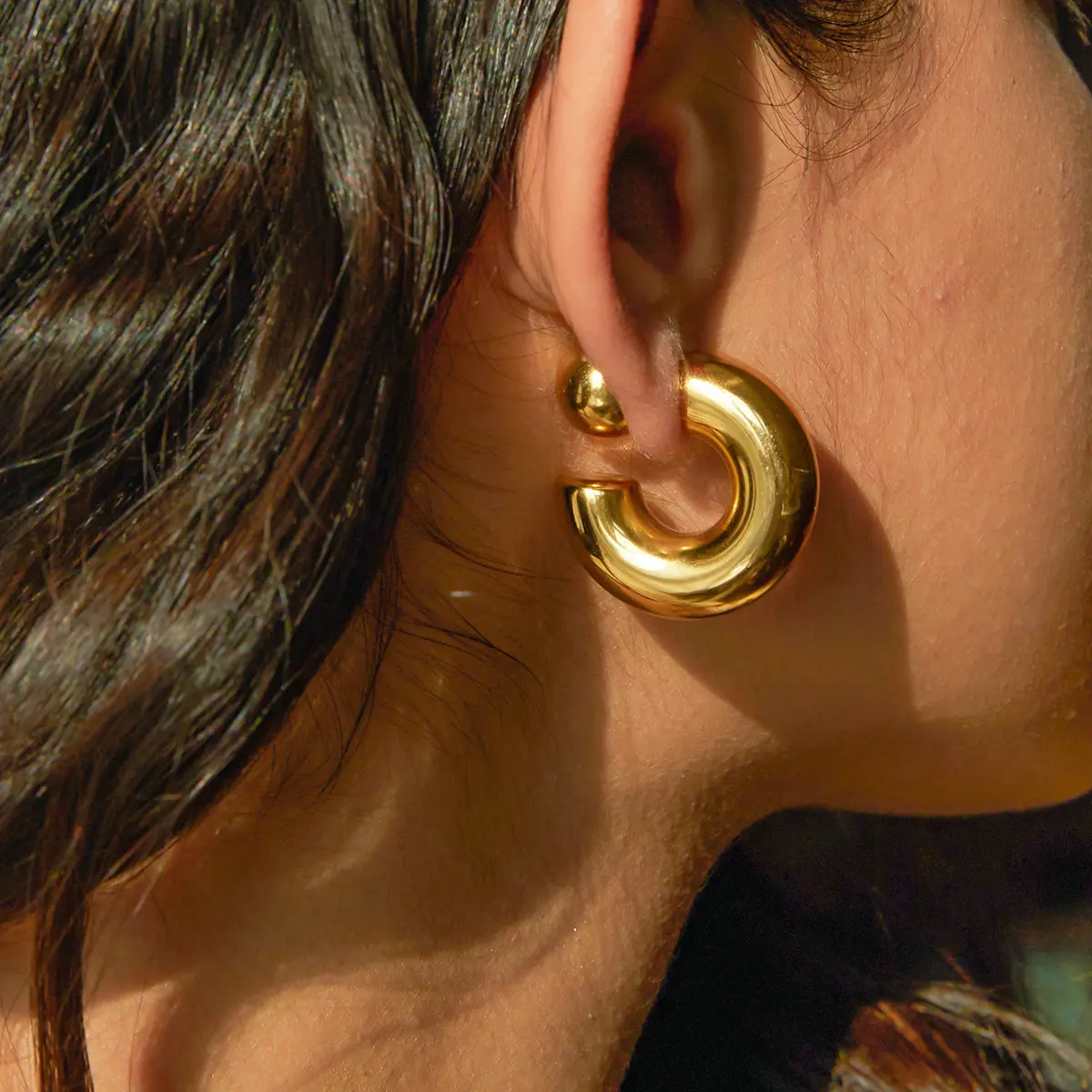 Ball Drop Hoop Earrings