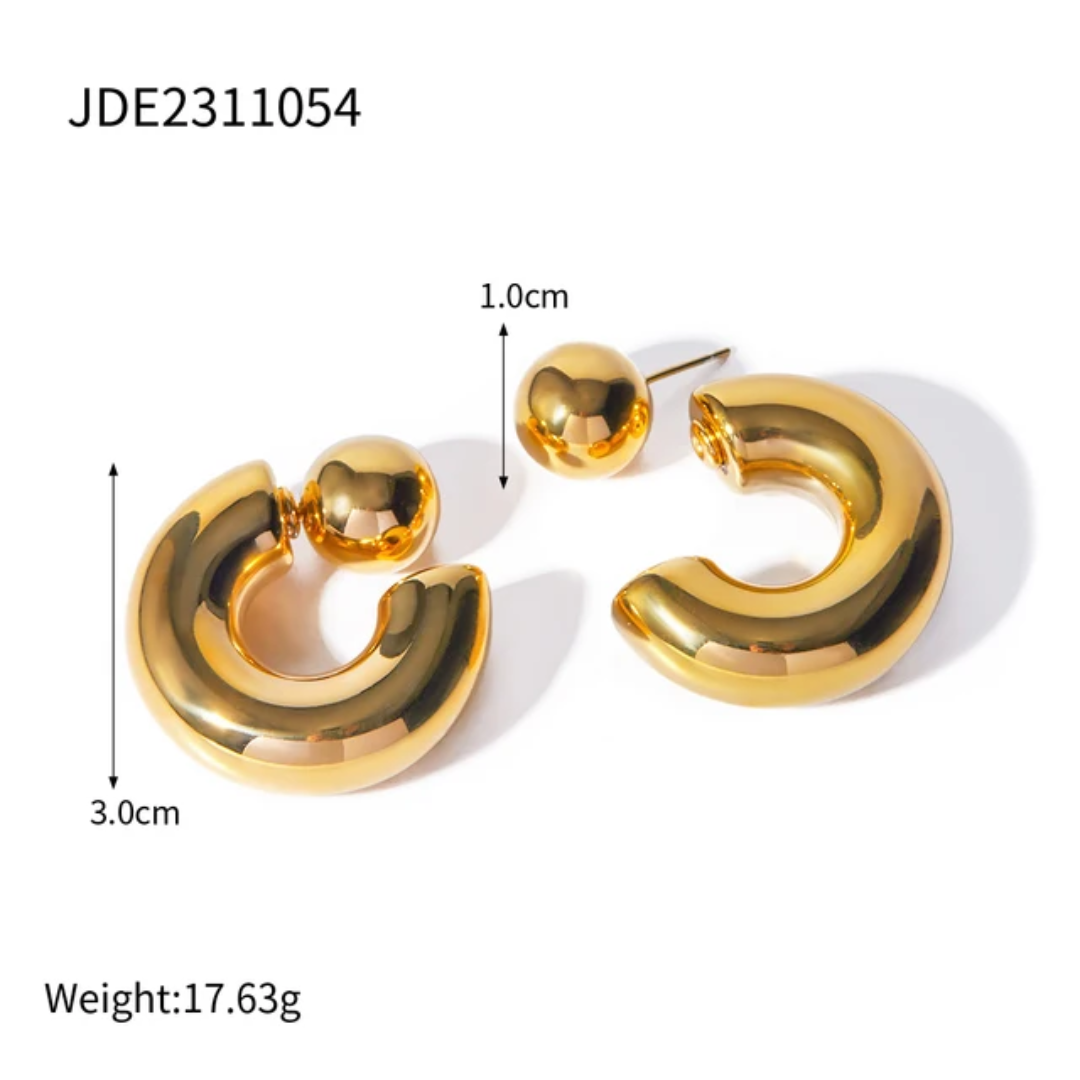 Ball Drop Hoop Earrings