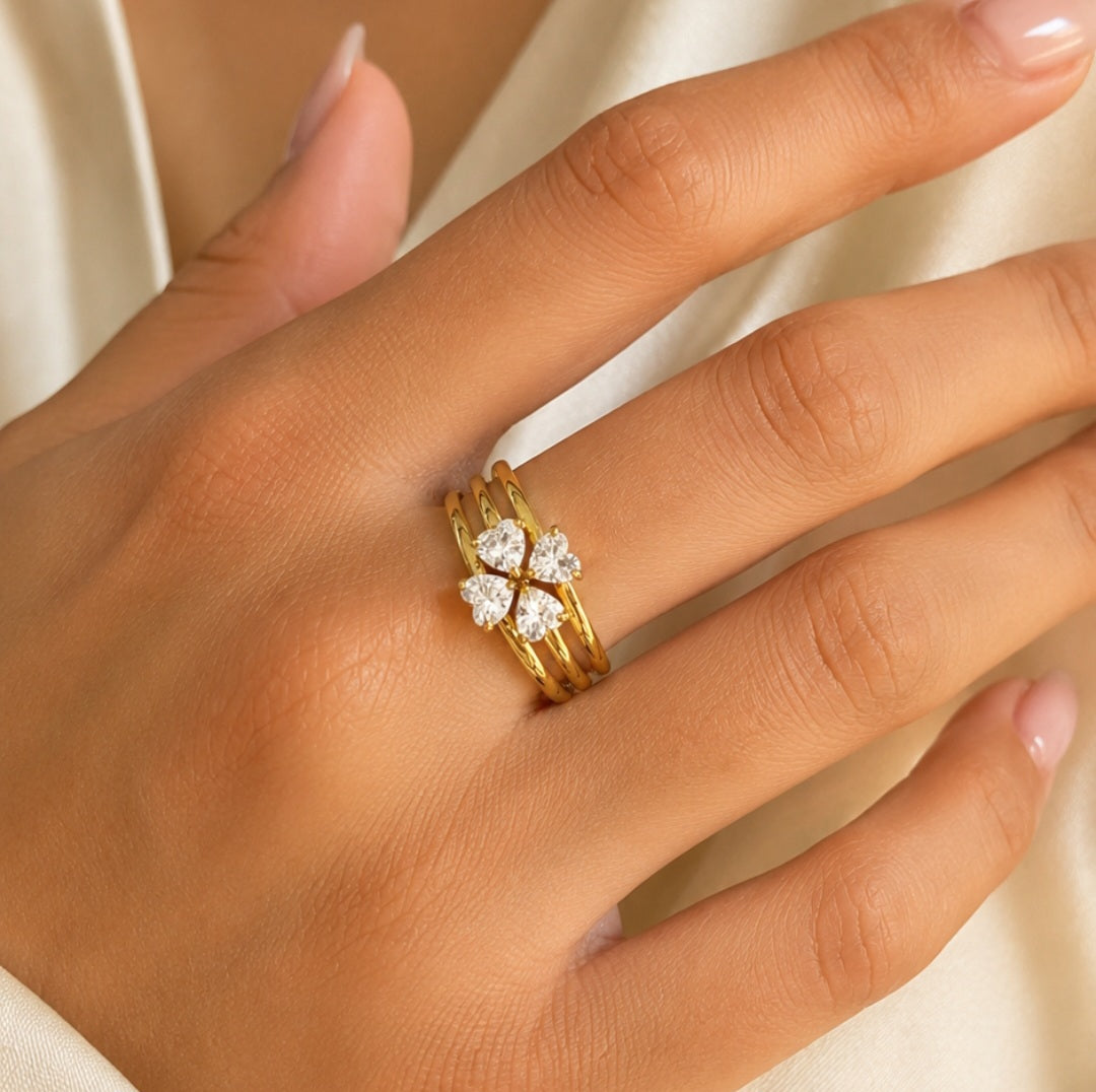 Clover Stack Ring Set