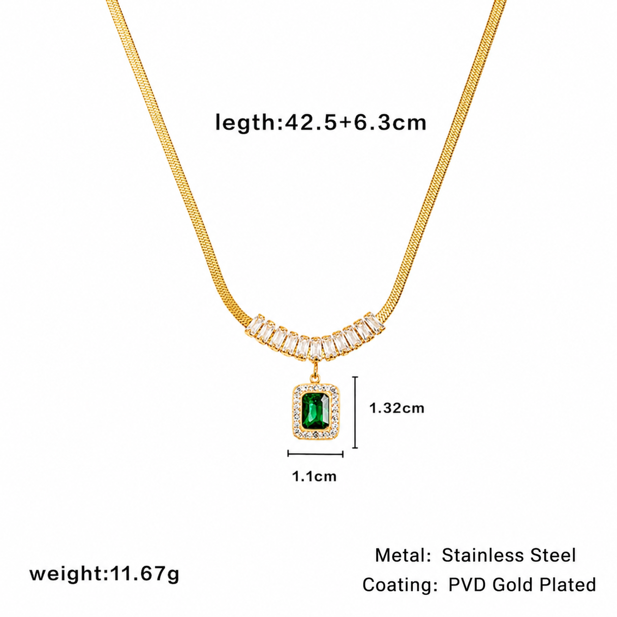 Emerald Radiance Pendant Necklace