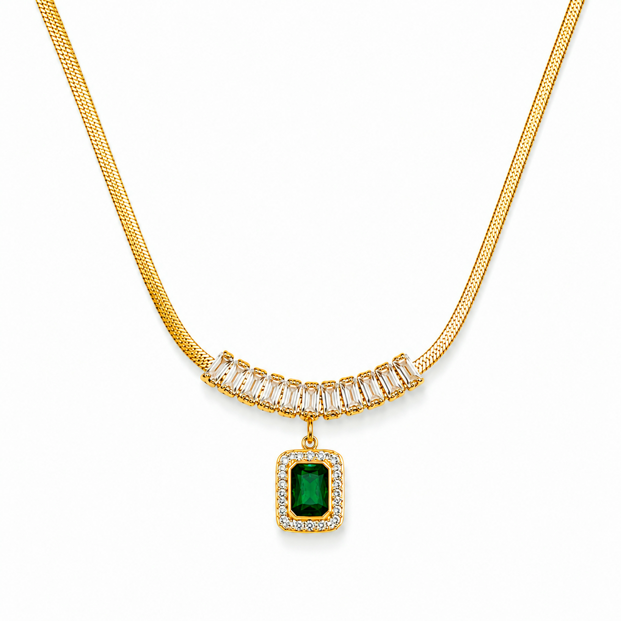 Emerald Radiance Pendant Necklace