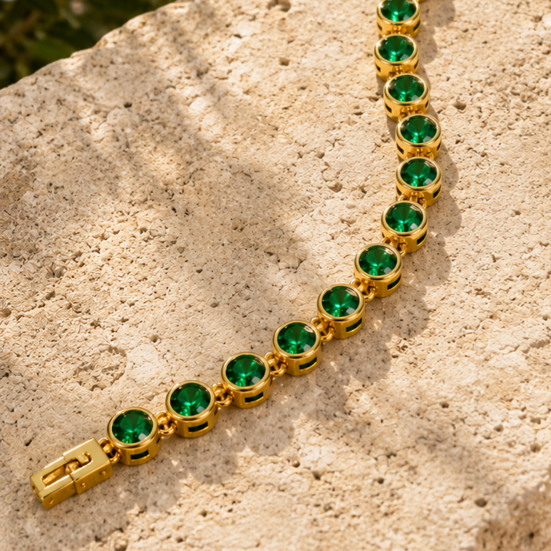 Emerald Round Tennis Bracelet