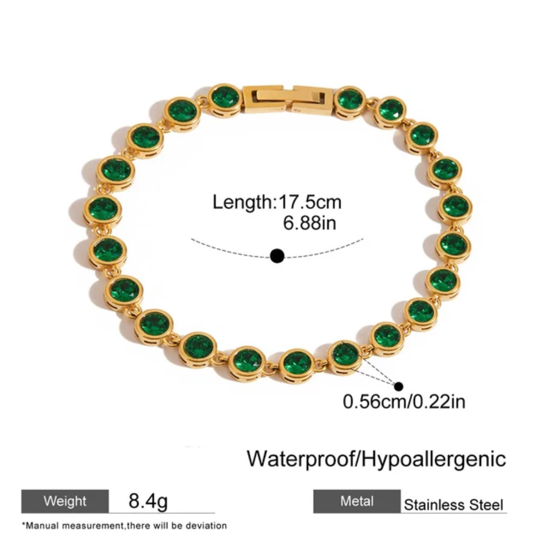 Emerald Round Tennis Bracelet