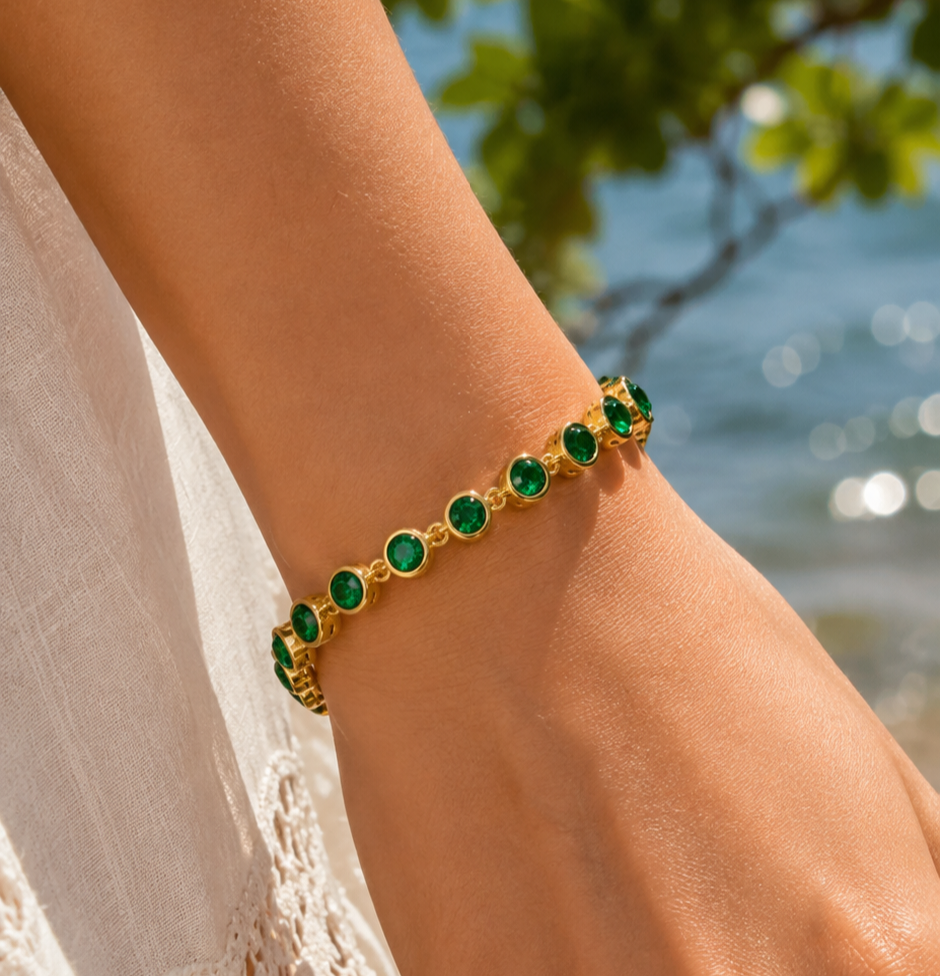 Emerald Round Tennis Bracelet