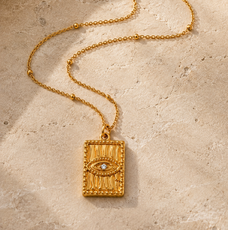 Evil Eye Rectangular Necklace