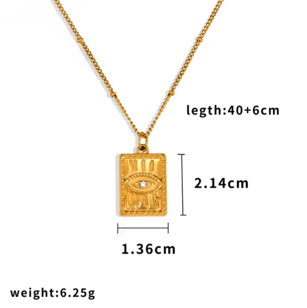 Evil Eye Rectangular Necklace