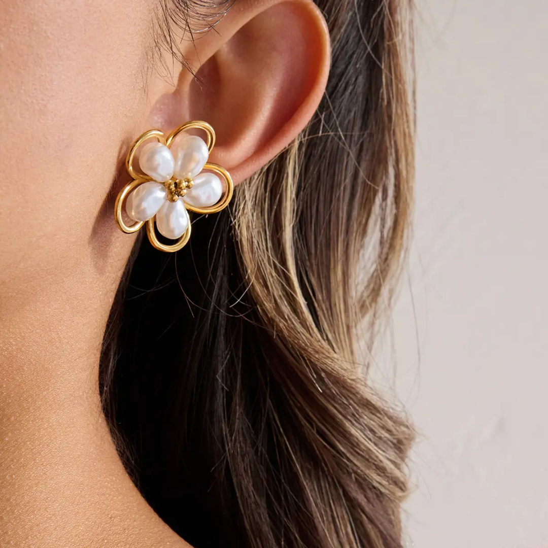 Floral Pearl Studs