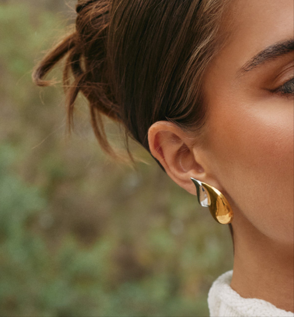Elliot dual tone earrings