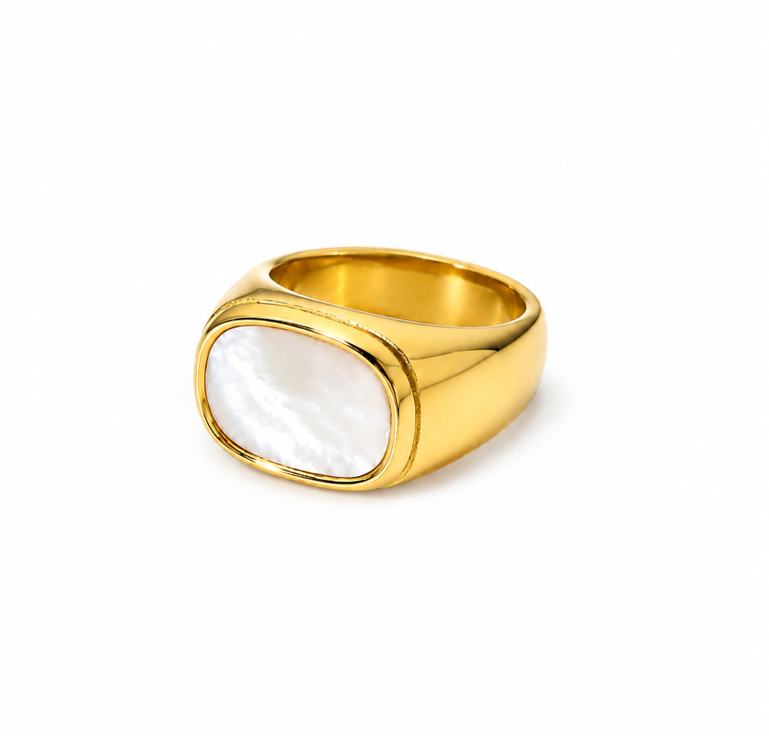 Mother of Pearl Signet Ring