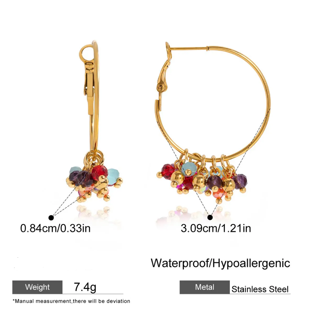 Multicolour Beaded Hoop Earrings
