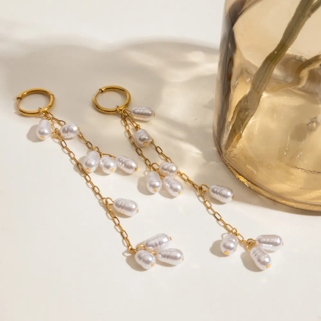 Pearl Cascade Drop Earrings