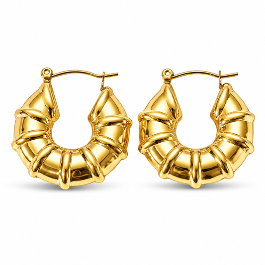 Ruffle Hoop Earrings