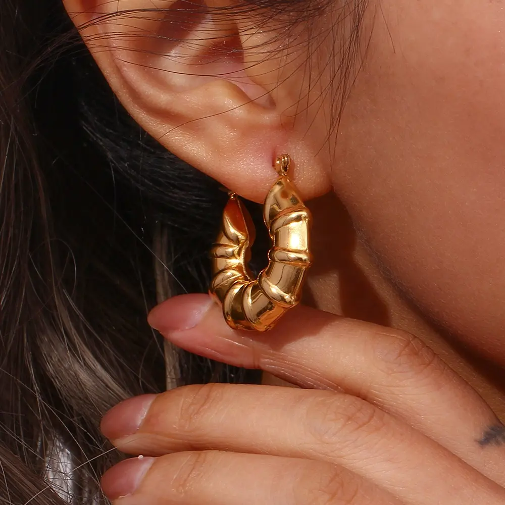 Ruffle Hoop Earrings