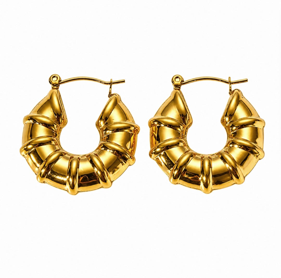 Ruffle Hoop Earrings