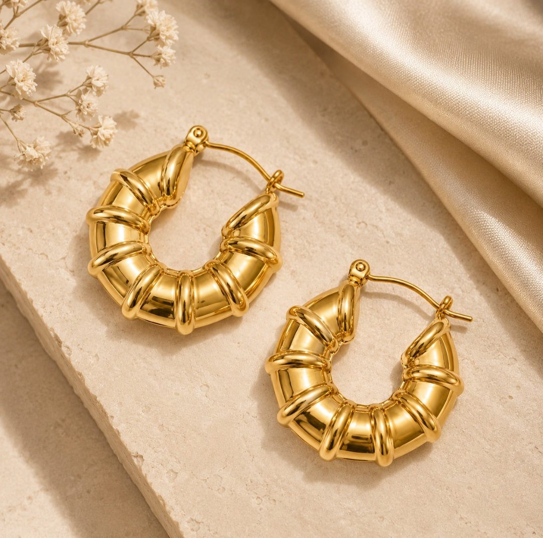 Ruffle Hoop Earrings