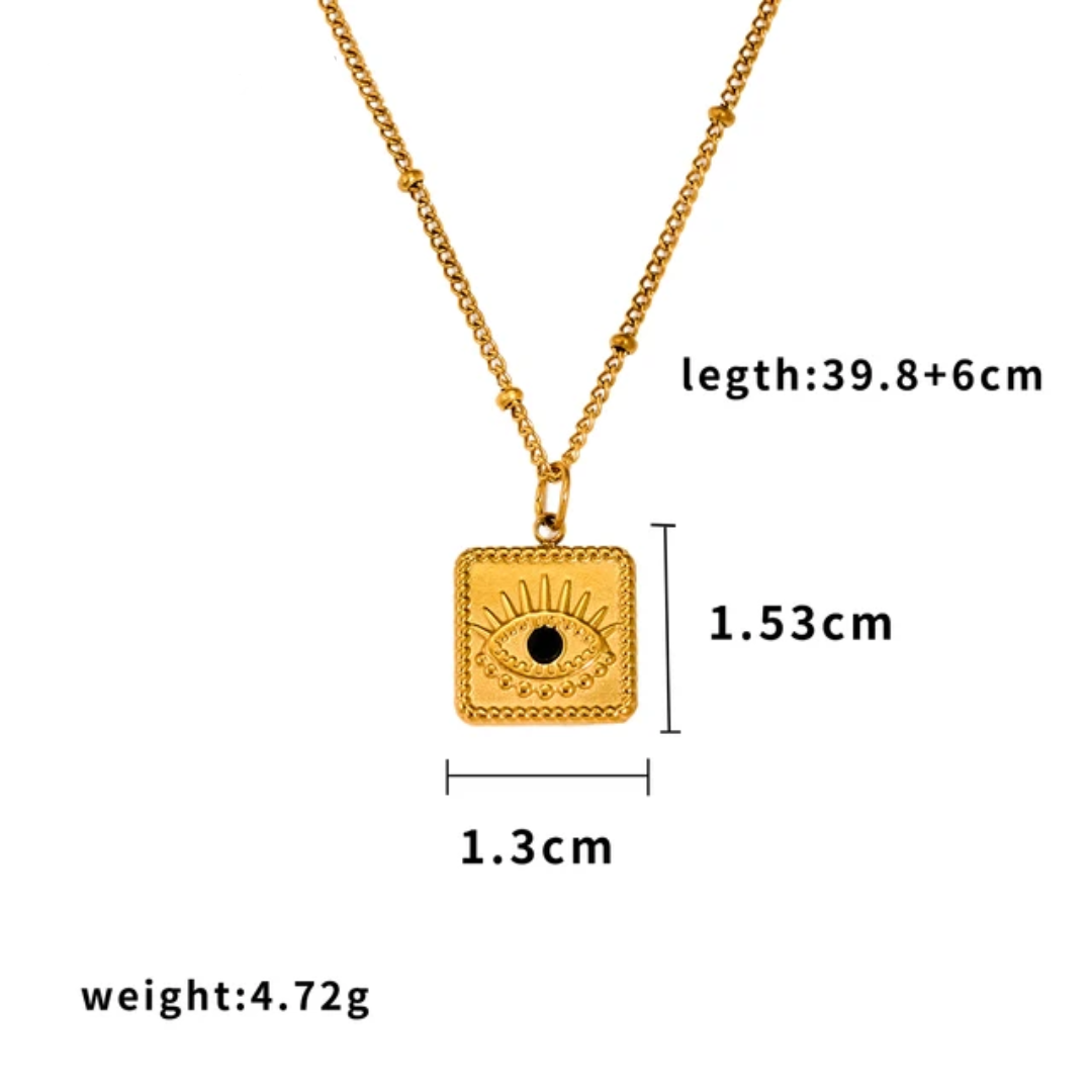 Square Evil Eye Necklace