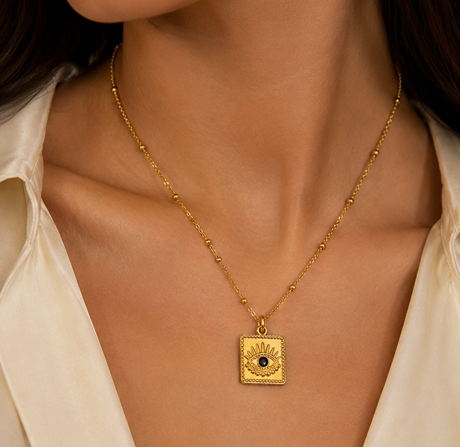 Square Evil Eye Necklace