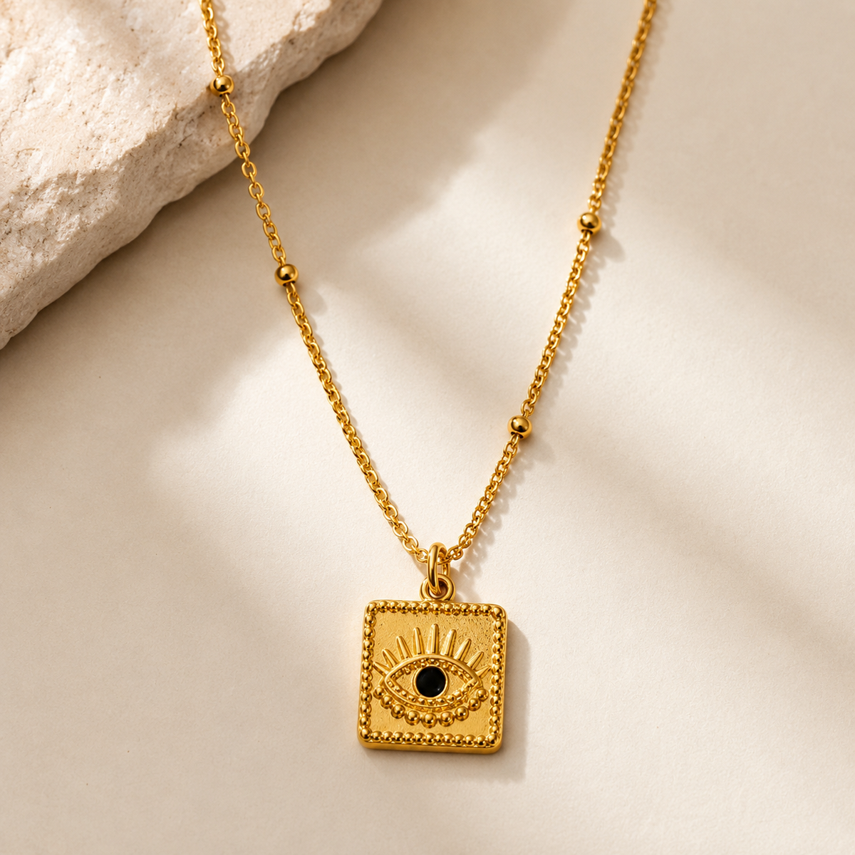 Square Evil Eye Necklace