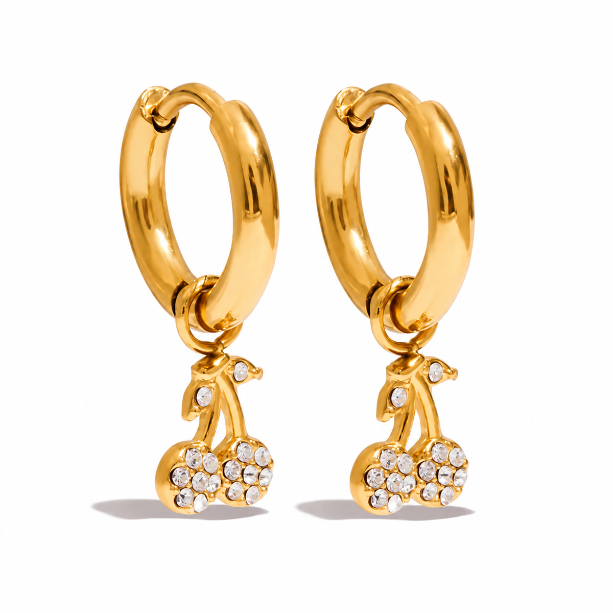 Cherry Charm Hoop Earrings