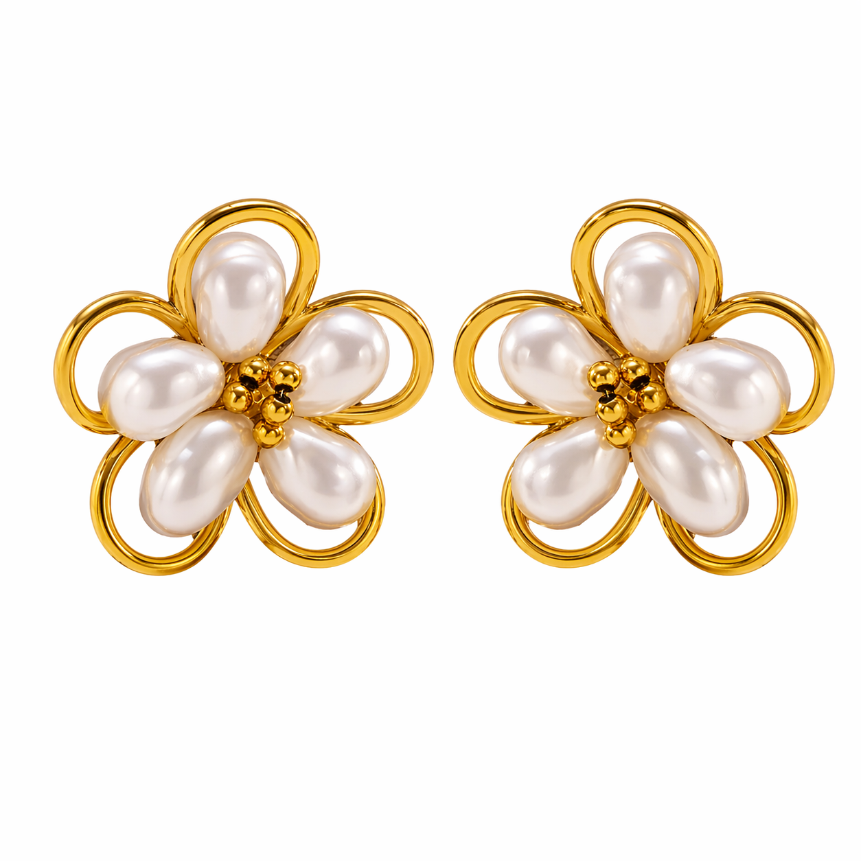 Floral Pearl Studs