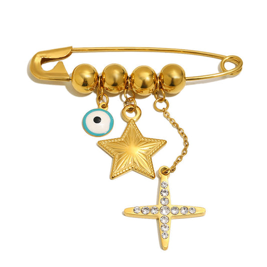Star Evil Eye Brooch