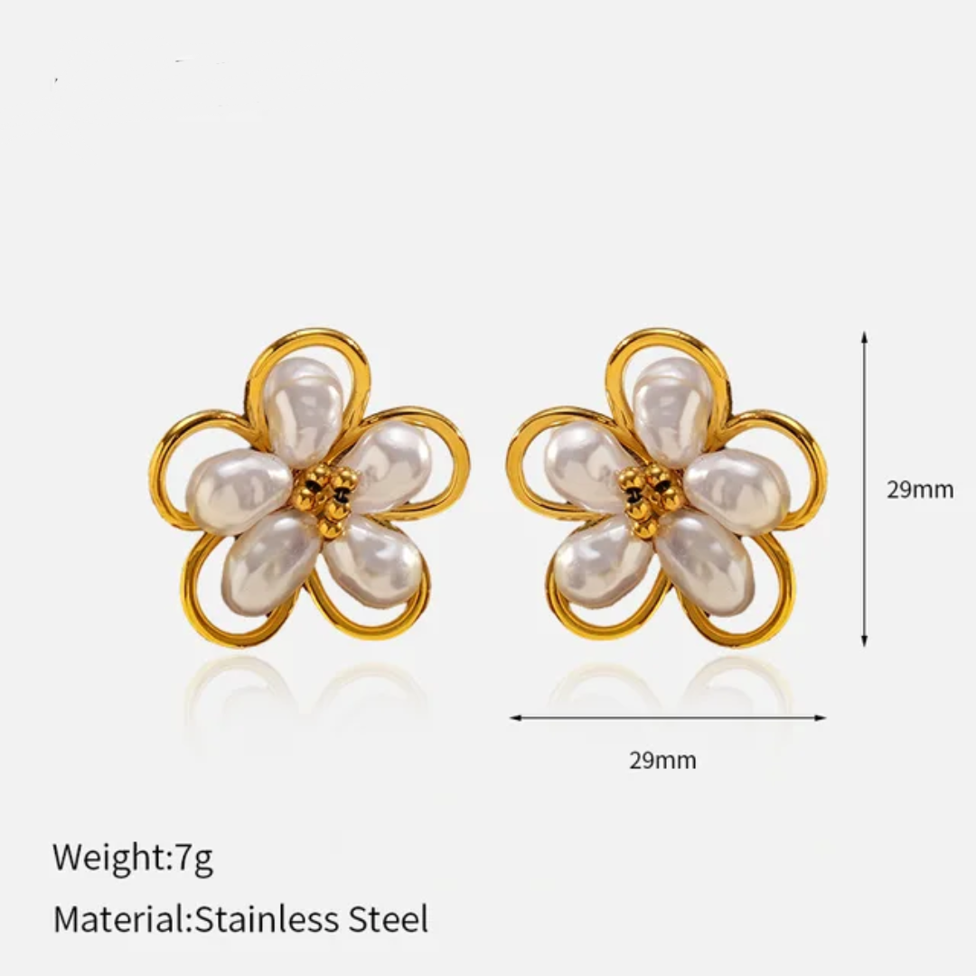 Floral Pearl Studs