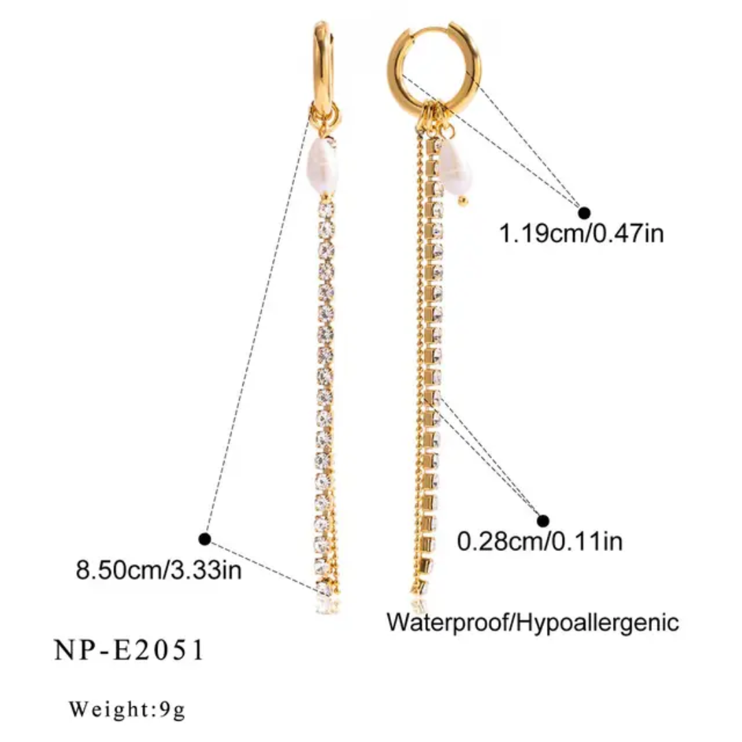 Pearl & Tennis Drop Earrings