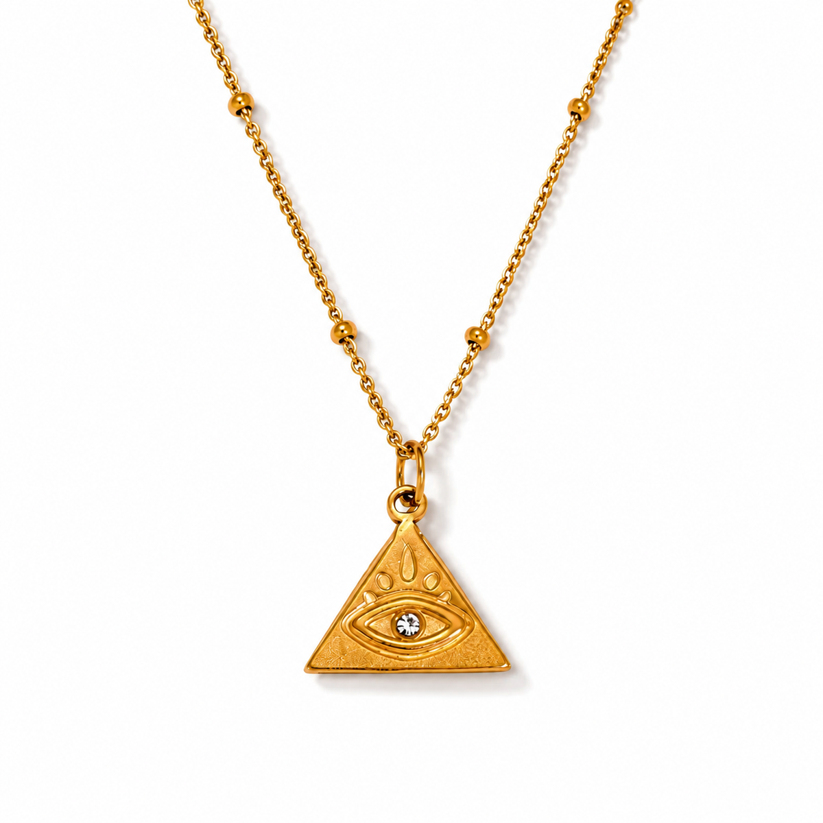 Triangle Evil Eye Necklace