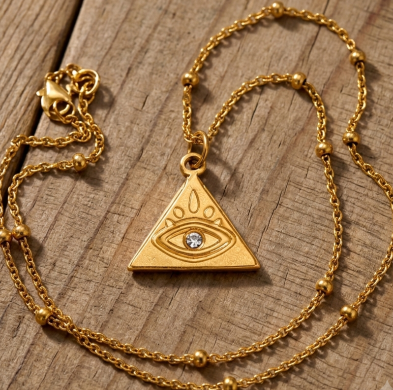 Triangle Evil Eye Necklace