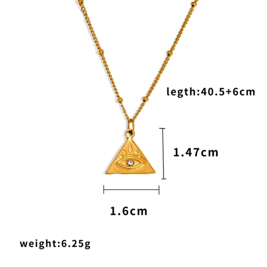 Triangle Evil Eye Necklace