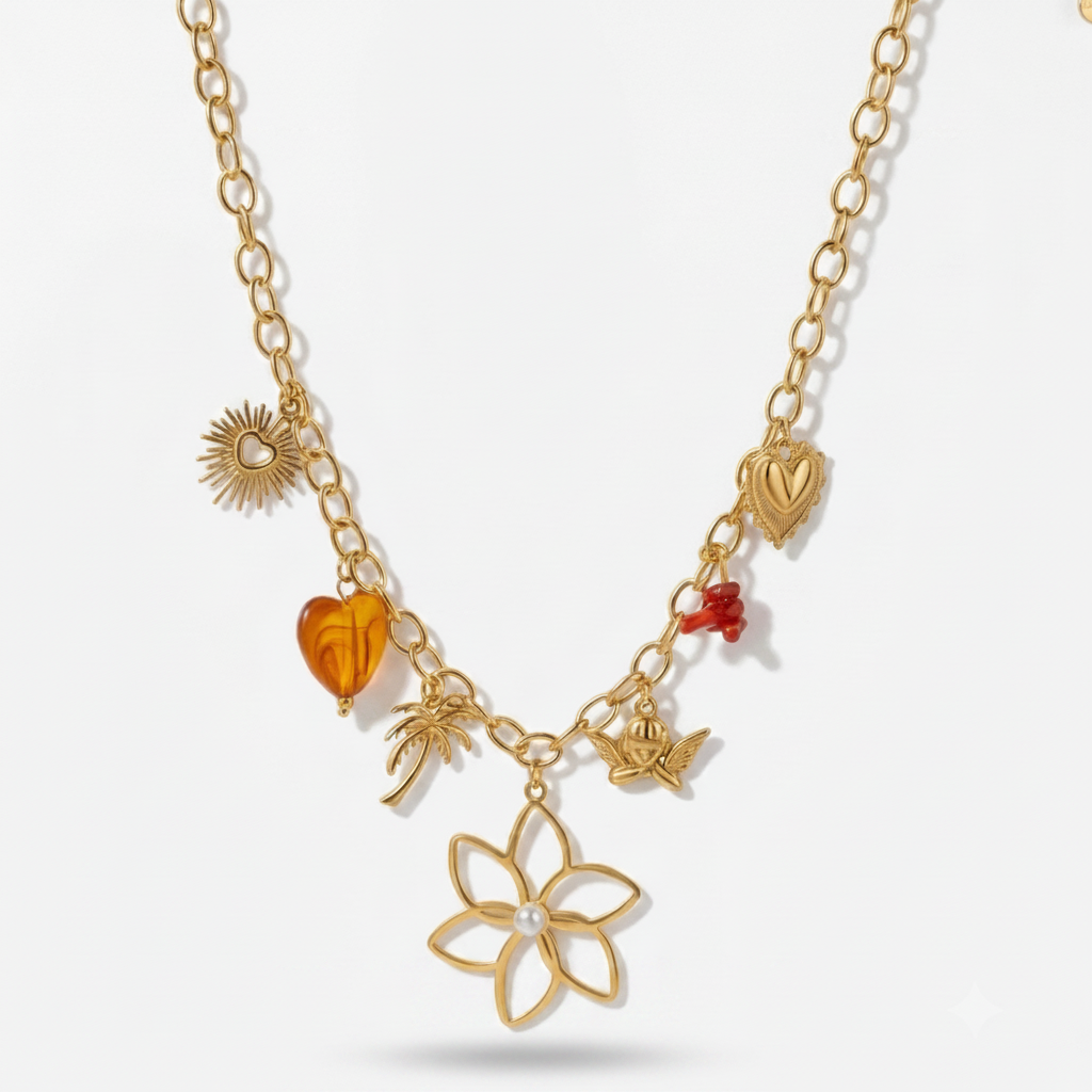 Tropical Bloom Charm Necklace