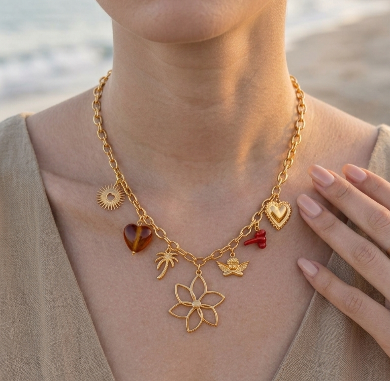 Tropical Bloom Charm Necklace