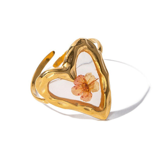 Floral love open ring