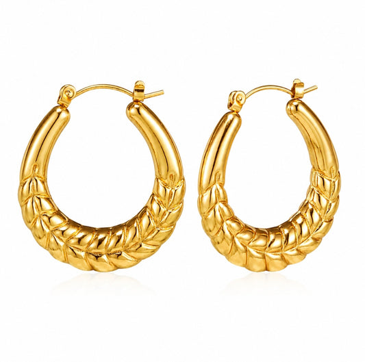 Wheat Braid Hoop Earrings